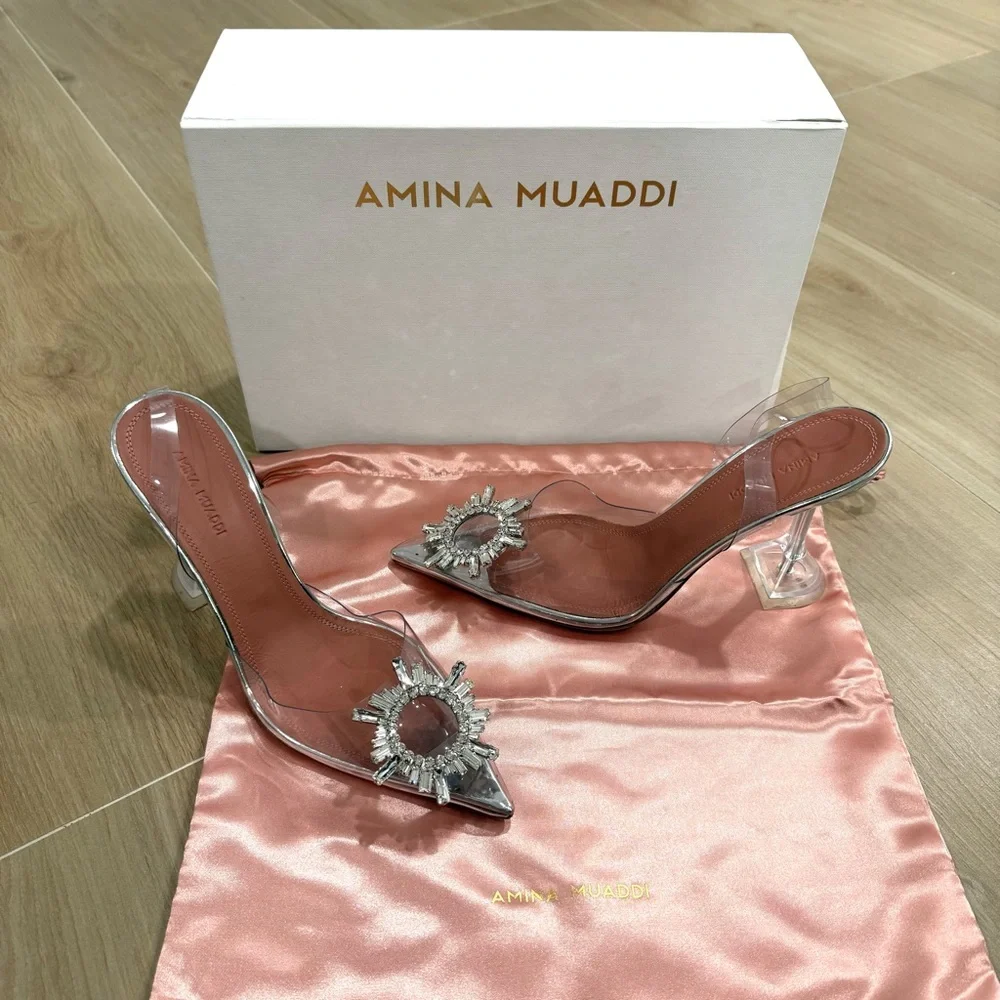 AMINA MUADDI Begum Glass sling heels - Picture 2 of 7